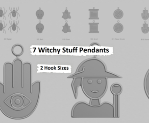 🕷️ Witchy Stuff Mini – STL Pendant Collection 🔮🖤