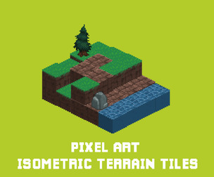 Pixel Art Isometric Terrain Tiles