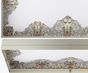 Classic Ornamental Ceiling Panel 3D Model – Baroque Style – V-Ray & Corona – MAX FBX OBJ