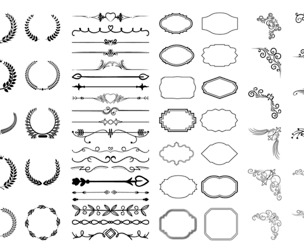 Elegant Decorative Frames, Ornaments, Corner Decorations, EPS Vector File