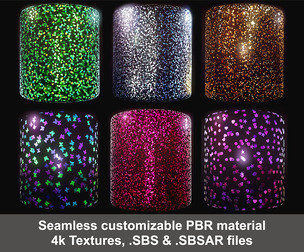 Glitter Substance Material Collection and Textures