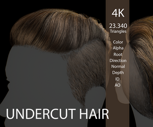 Game ready undercut short hairstyle - real time hair cards