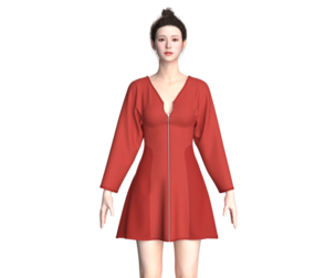 Girls Zipper Short Dress | Marvelous / Clo3d / obj / fbx