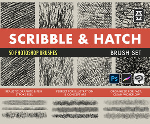 Scribble and Hatch Brush Set
