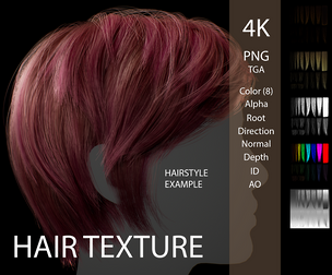 Hair Textures for Short or Medium Hairstyles in 4K