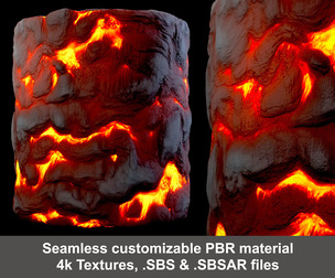 Lava Seamless Substance PBR material and textures