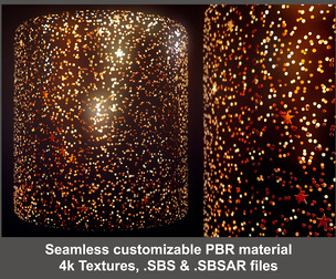 Gold Glitter Substance PBR material and textures SBS & SBSAR