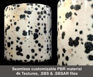 Seamless Dalmatian Jasper Stone Substance material and textures SBS & SBSAR