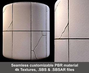 Concrete Slab Sidewalk Road Substance material and textures SBS & SBSAR