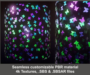 Butterfly Glitter Substance PBR material and textures SBS & SBSAR