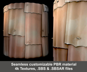 Stylized Roof Sheets Substance material and textures