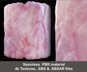 Seamless Pink Quartz Substance material and textures SBS &