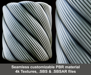 Seamless Steel Rope Substance PBR  material and texture SBS & SBSAR