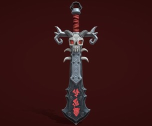 Stylize Skull Sword Low-poly 3D model