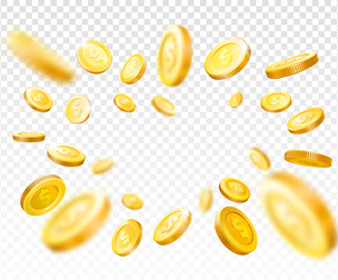 Shiny Realistic Gold Coins Explosion Frame, EPS File