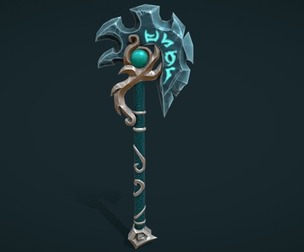 Stylize Axe With Runes Low-poly 3D model