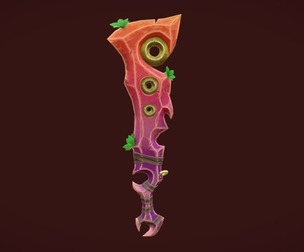 Coral Stylize Sword Low-poly 3D model