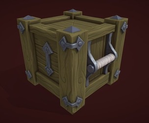 Stylize Wooden Box Low-poly 3D model