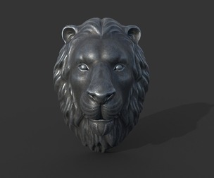 Medieval Lion Head Sculpture