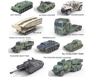 10 Military Vehicles Collection V17