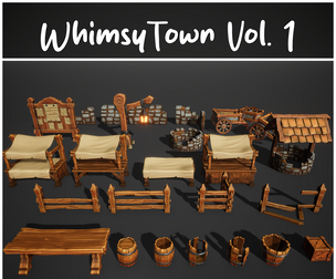 Whimsy Town Vol  1  Stylized Low Poly Scenery Essentials