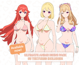 Anime Girl Bikini - Rigged | 30+ Shape Keys | +50 Tex