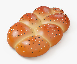 Braided Bun with Sesame Seeds