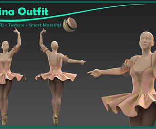 female ballerina outfit with texture and smart material