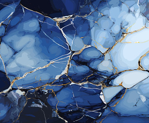 Abstract Blue and Gold Textured Marble Pattern, EPS File