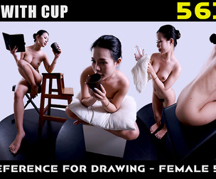 Poses With Cup | Drawing Reference - Female 51