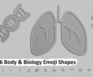 🧬 Body & Biology Emoji Pack – 3D Printable (16 Unique Emojis)