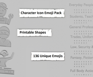 🧑‍🎨 Character Icon Emoji Pack – 3D Printable (136 Unique Emojis)