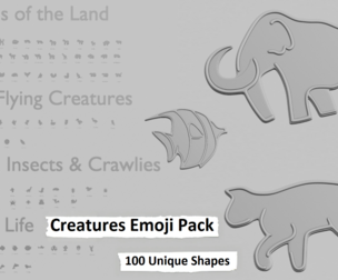 🐾 Creatures Emoji Pack – 3D Printable (100 Unique Emojis)