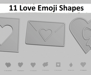 💖 Love Emoji Pack – 3D Printable (11 Unique Emojis)