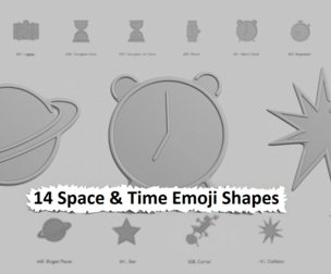🌌 Space & Time Emoji Pack – 3D Printable (14 Unique Emojis)