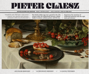 Pieter Claesz Procreate Kit (Procreate Brushes, Color Palettes & Paper and Canvas Textures)