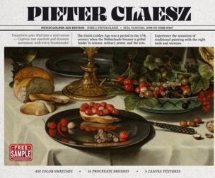 Free Sample - Pieter Claesz Procreate Kit (Procreate Brushes, Color Palettes & Canvas Textures)