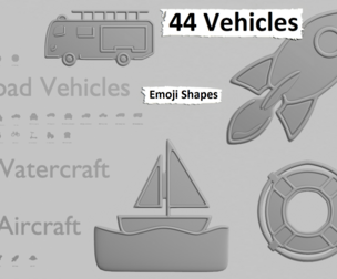 🚗 Vehicles Emoji Pack – 3D Printable (44 Unique Emojis)