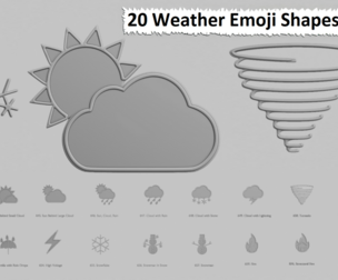 ⛅ Weather Emoji Pack – 3D Printable (20 Unique Emojis)