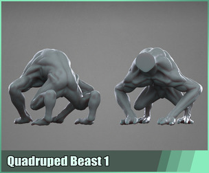 Quadruped Beast 1 Base Body Mesh