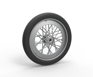 Front wire wheel of vintage dragster Version 2 Scale 1:25