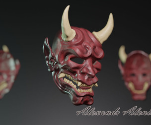 The mask of the Japanese demon Hannya  /  Oni