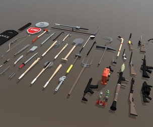 Low Poly Weapons Pack 002- In Case Of Zombies