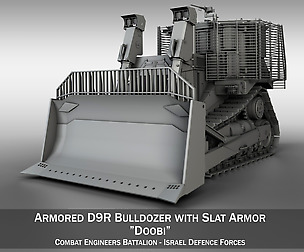 Israeli Armored D9R Bulldozer with Slat Armor