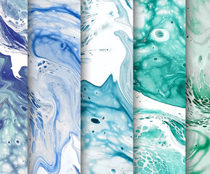 Abstract Marble Fluid Art Pattern, Blue Teal Texture, EPS File
