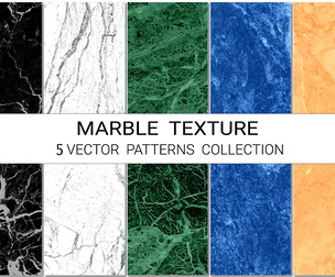 5 Marble Texture Patterns, Decorative Stone, Luxury Stone, EPS File