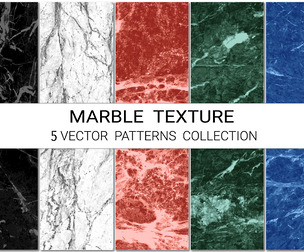5 Elegant Marble Texture Patterns, Decorative Stone, Luxury Stone, EPS File