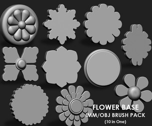 Flowers Base IMM Obj Brush Pack 10 in One