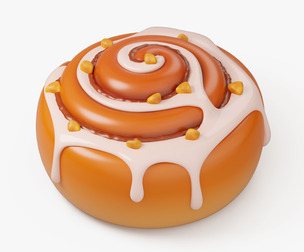 Cinnamon Roll with Icing and Nuts