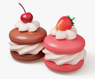 Cream Macarons with Berries